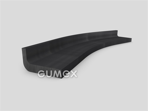 "L" Gummiprofil, 14x26/5mm, 70°ShA, 2-Ströme, EPDM, -40°C/+100°C, schwarz, 